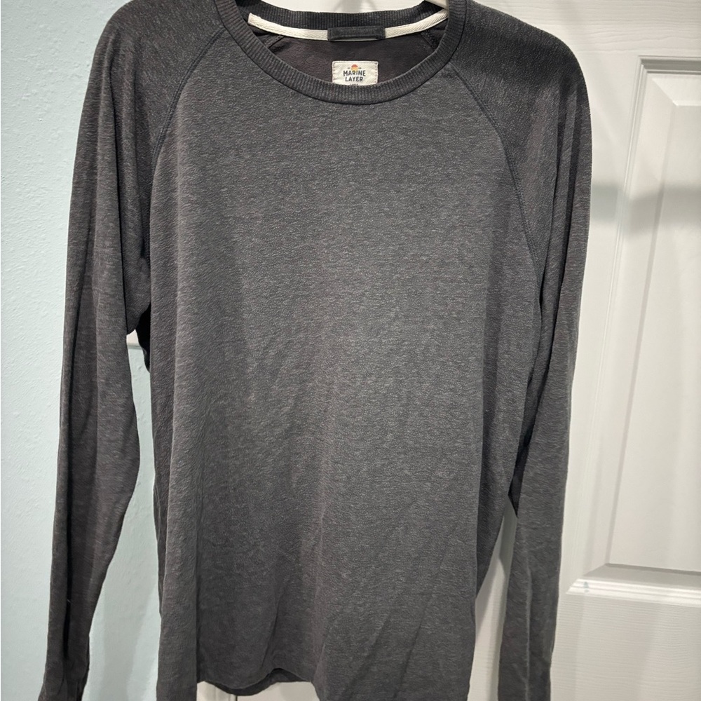 Marine Layer Men's Charcoal Long Sleeve Shirt